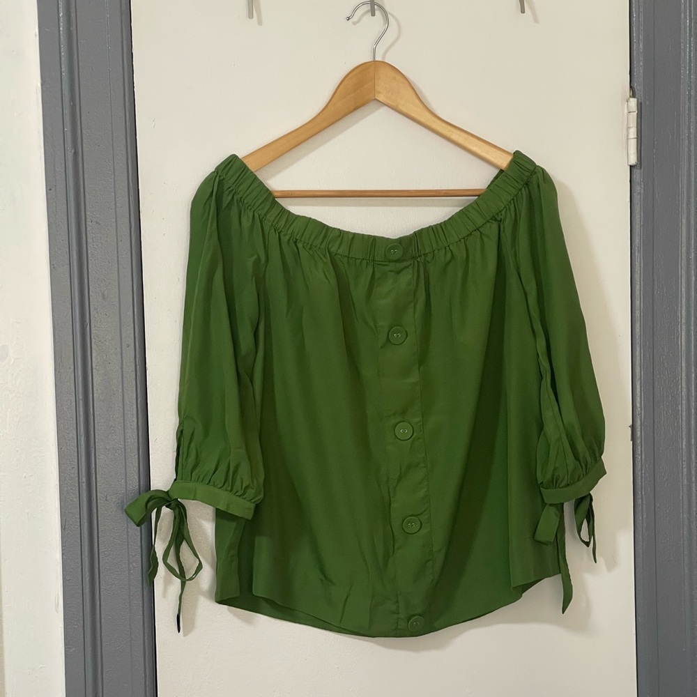 Green Off the Shoulder Top